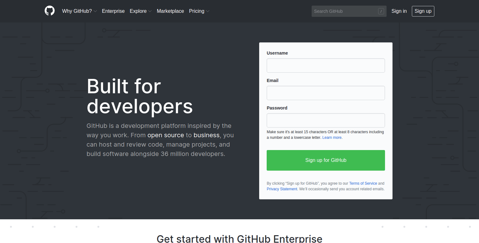 GitHub Homepage Screenshot